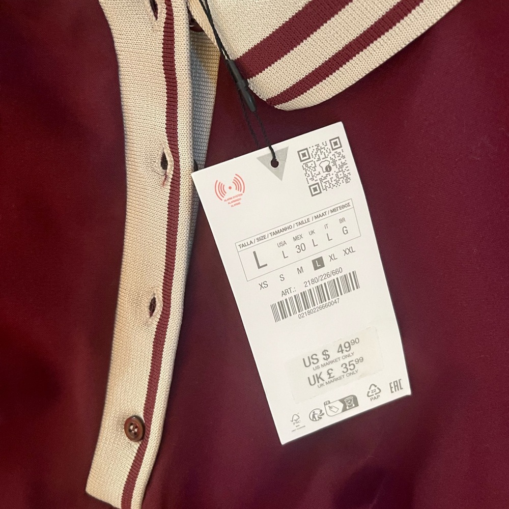 ZARA Women’s Pleated Burgundy Dress Size L | Structured Fit & Flare Maroon - Picture 11 of 11